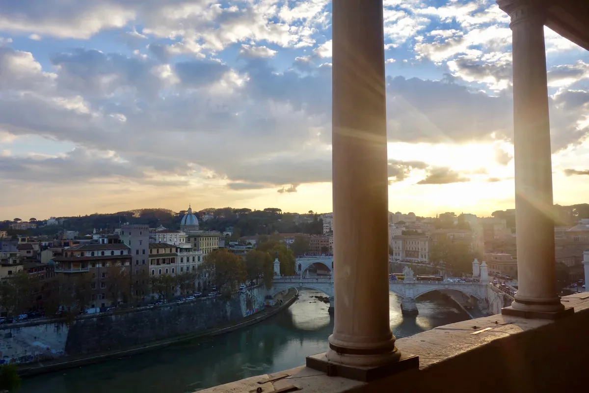 Il panorama di Roma dal Gianicolo al tramonto